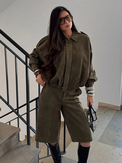Giacca Scamosciata Oversize Giada™ – Perfetta per la Mezza Stagione
