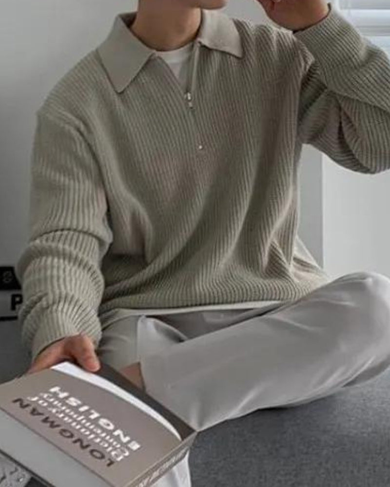 Cesare Halb-Zip Strickpullover