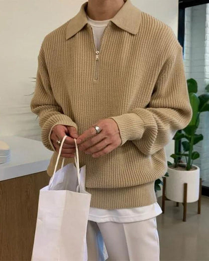 Cesare Halb-Zip Strickpullover