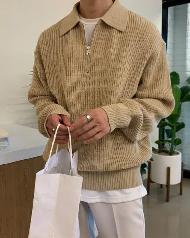 Cesare Halb-Zip Strickpullover