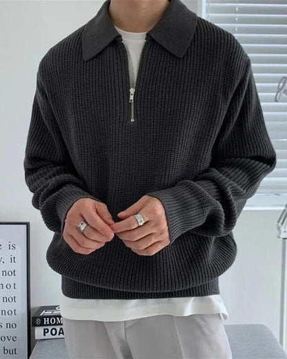 Cesare Halb-Zip Strickpullover