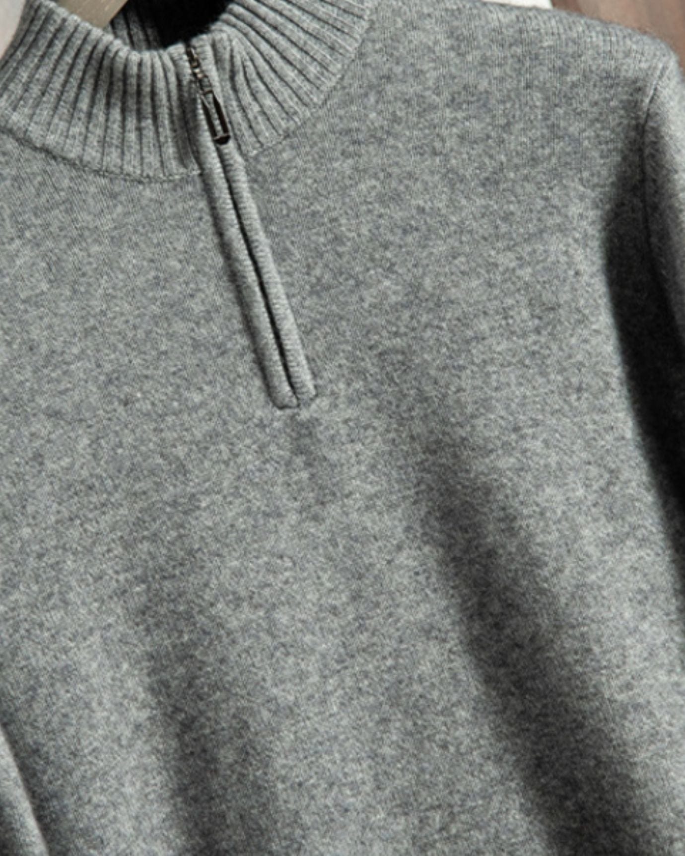 Paris- Reißverschluss Kaschmir Pullover