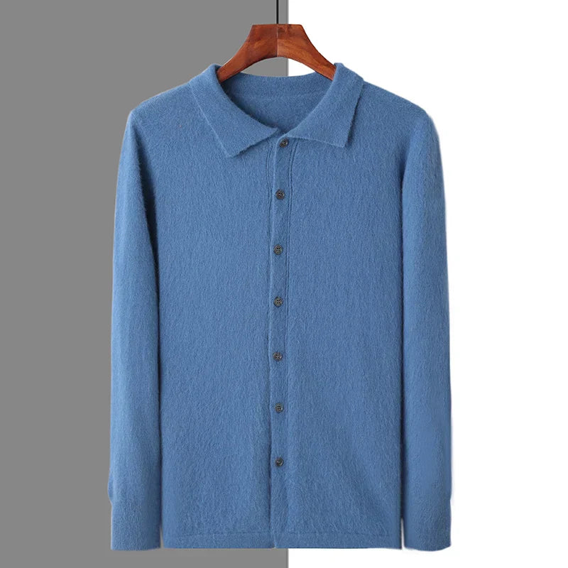 100% Cashmere Polo Button