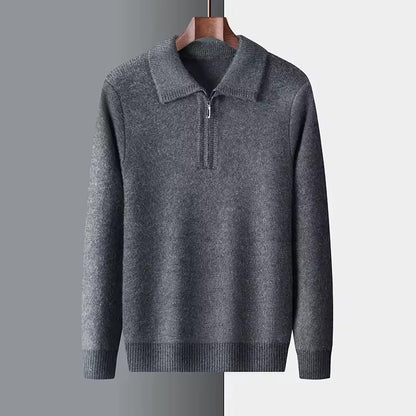 100% Cashmere Quater Zip Pullover