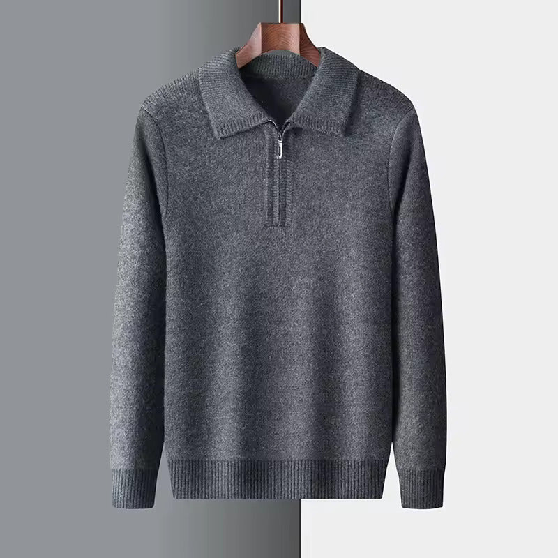 100% Cashmere Quater Zip Pullover