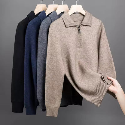 100% Cashmere Quater Zip Pullover