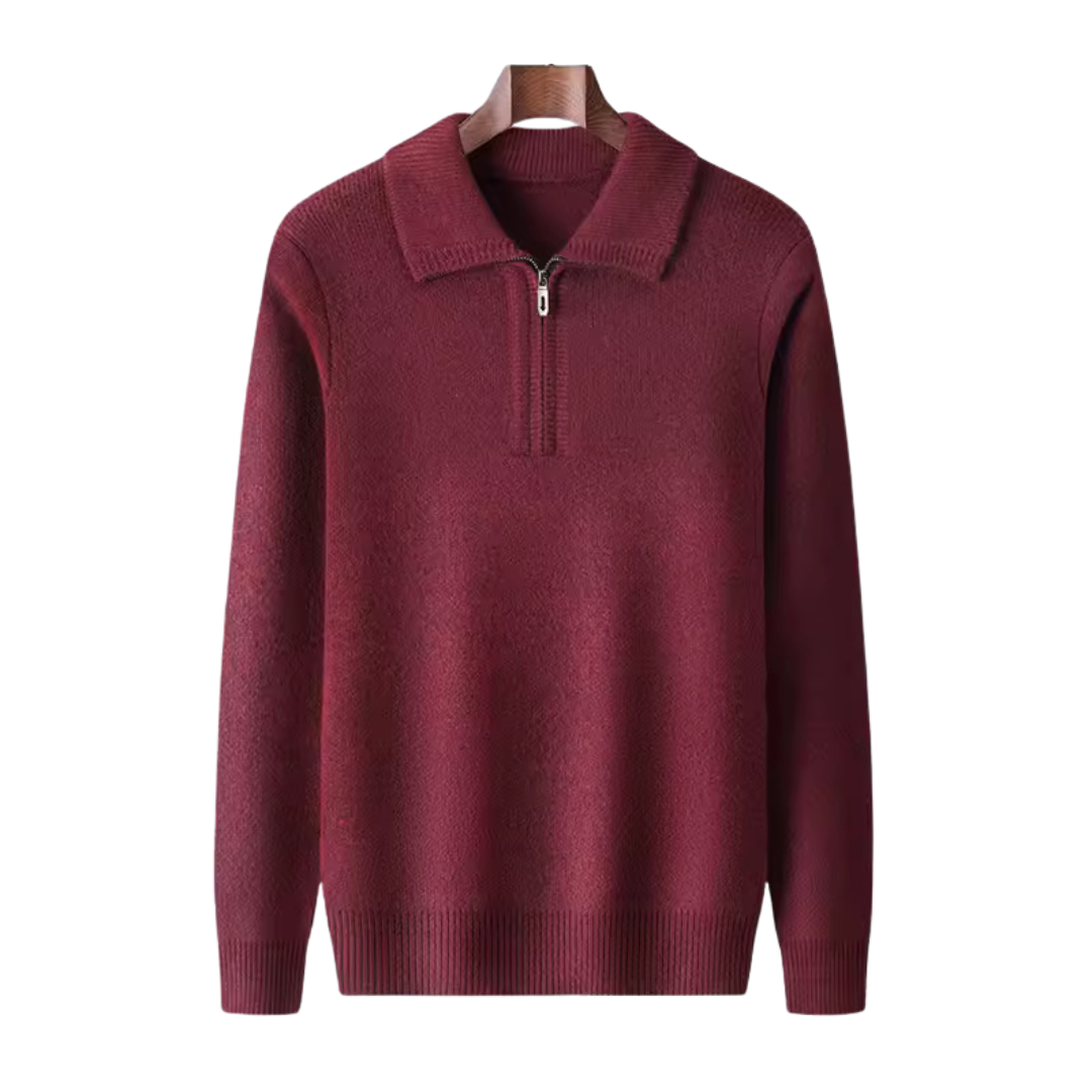 100% Cashmere Quater Zip Pullover
