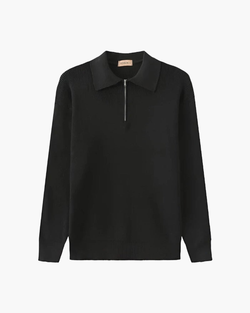 Cesare Halb-Zip Strickpullover