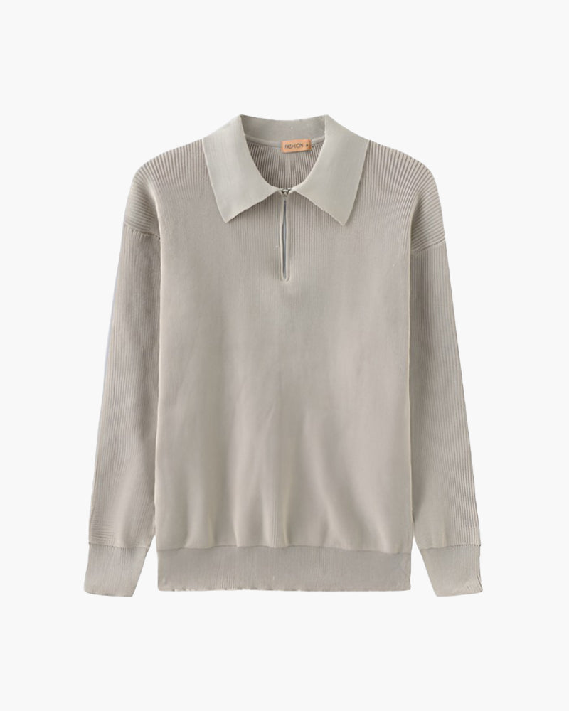 Cesare Halb-Zip Strickpullover